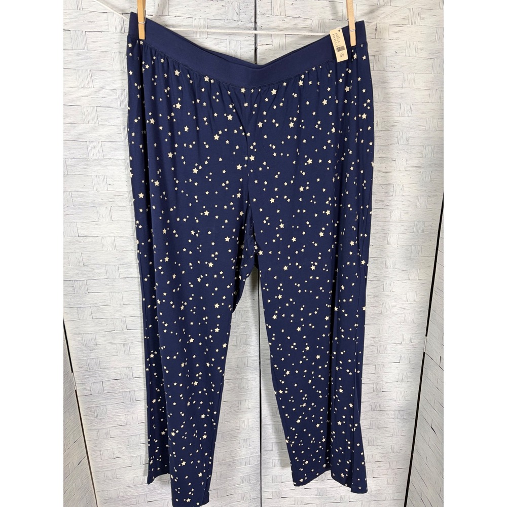 Cacique Women's Pajama Pants Navy Star Print Cotton Cozycore soft Plus Size